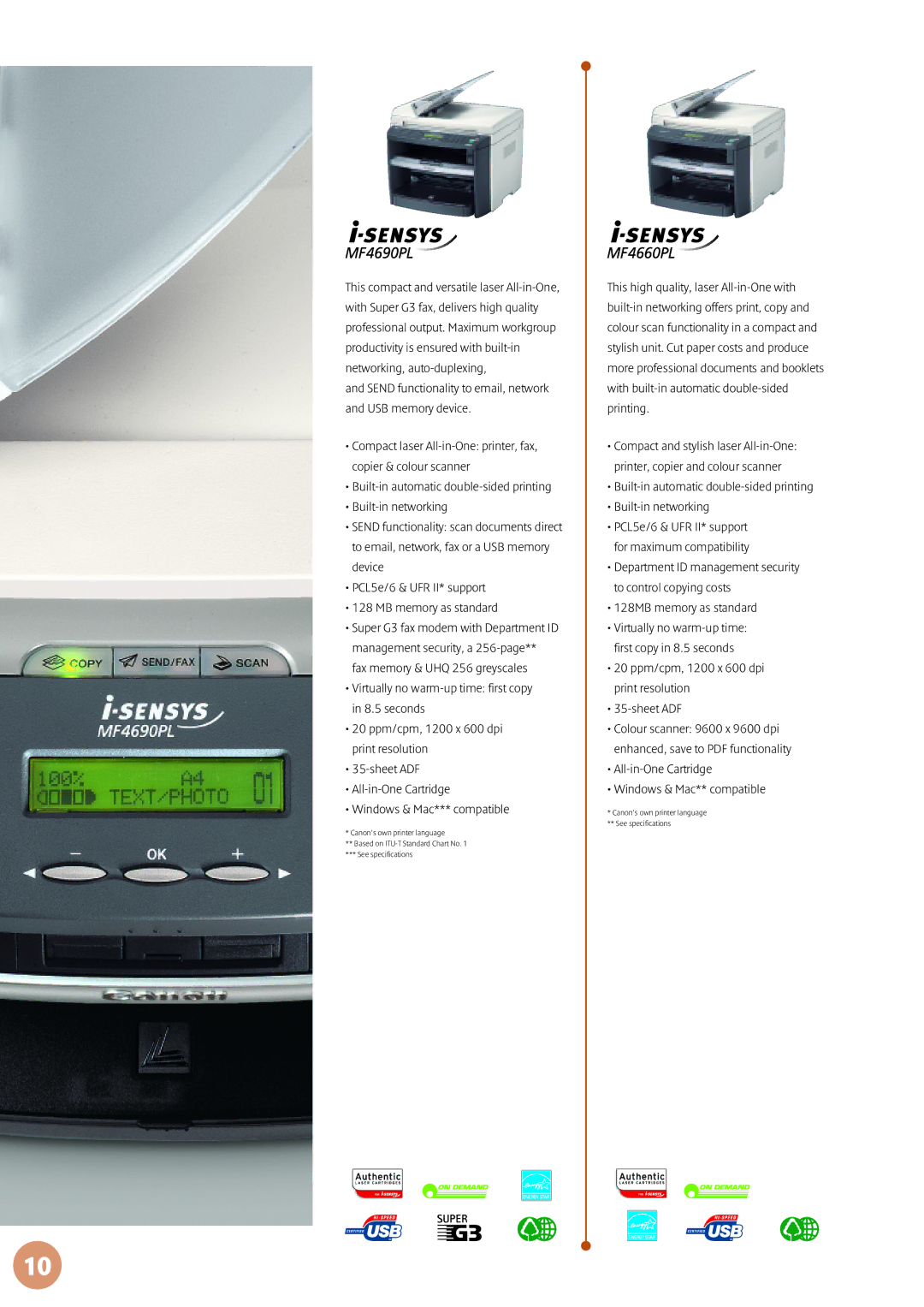 Canon MF9170, MF6560PL manual Built-in automatic double-sided printing Built-in networking 