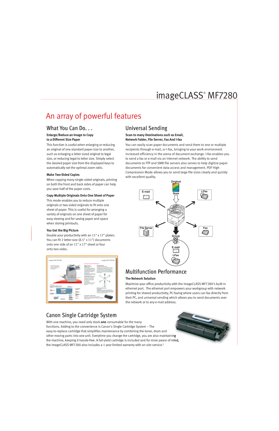 Canon MF7280 manual An array of powerful features 