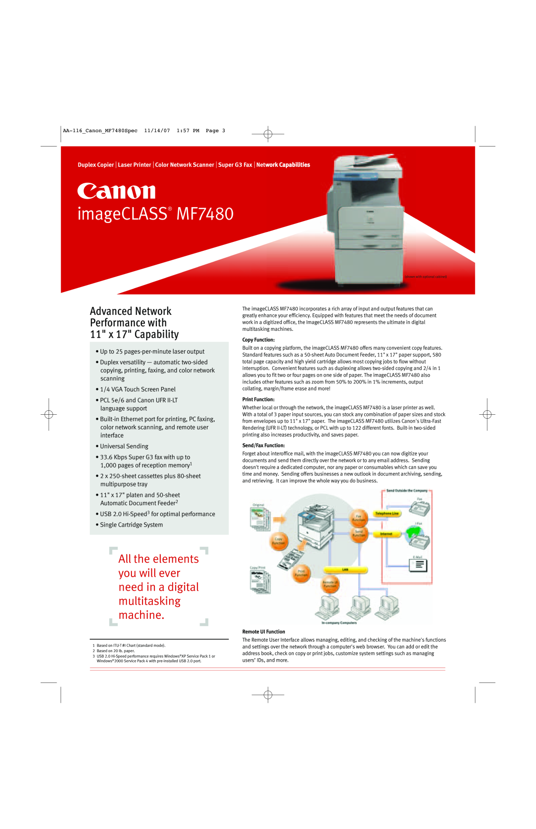 Canon manual imageCLASS MF7480, All the elements you will ever need in a digital multitasking machine, Copy Function 