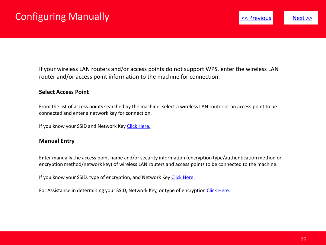 Canon MF8080Cw, MF8380Cdw manual Configuring Manually, Select Access Point 