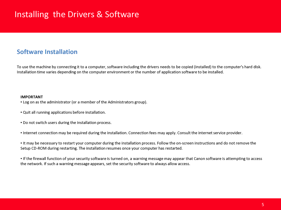 Canon MG2920 manual Installing the Drivers & Software 