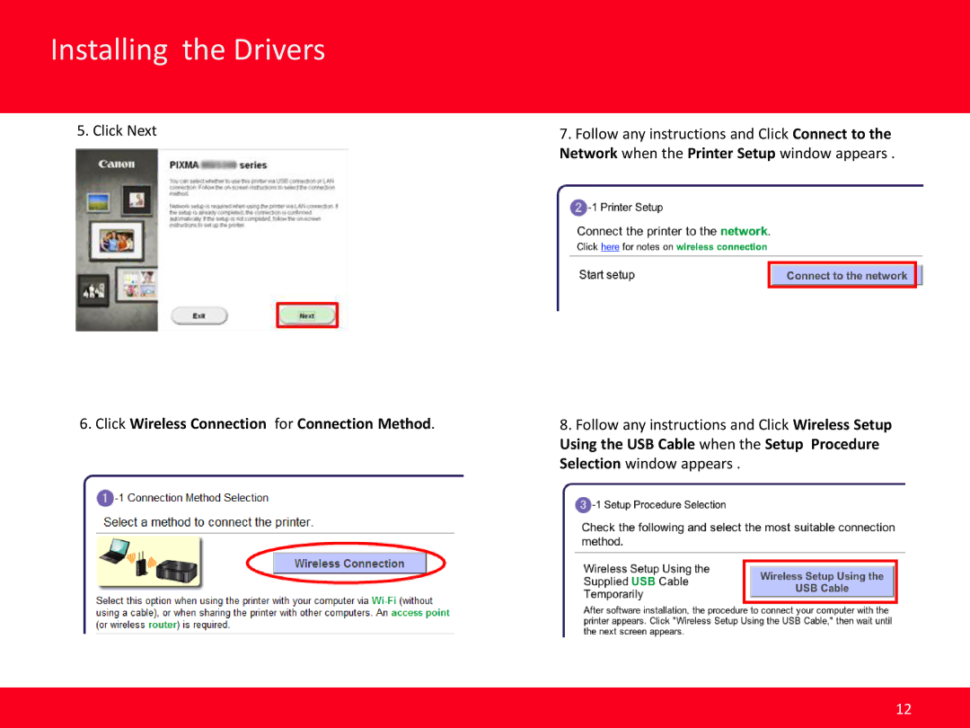 Canon Mg3220 manual Click Wireless Connection for Connection Method 