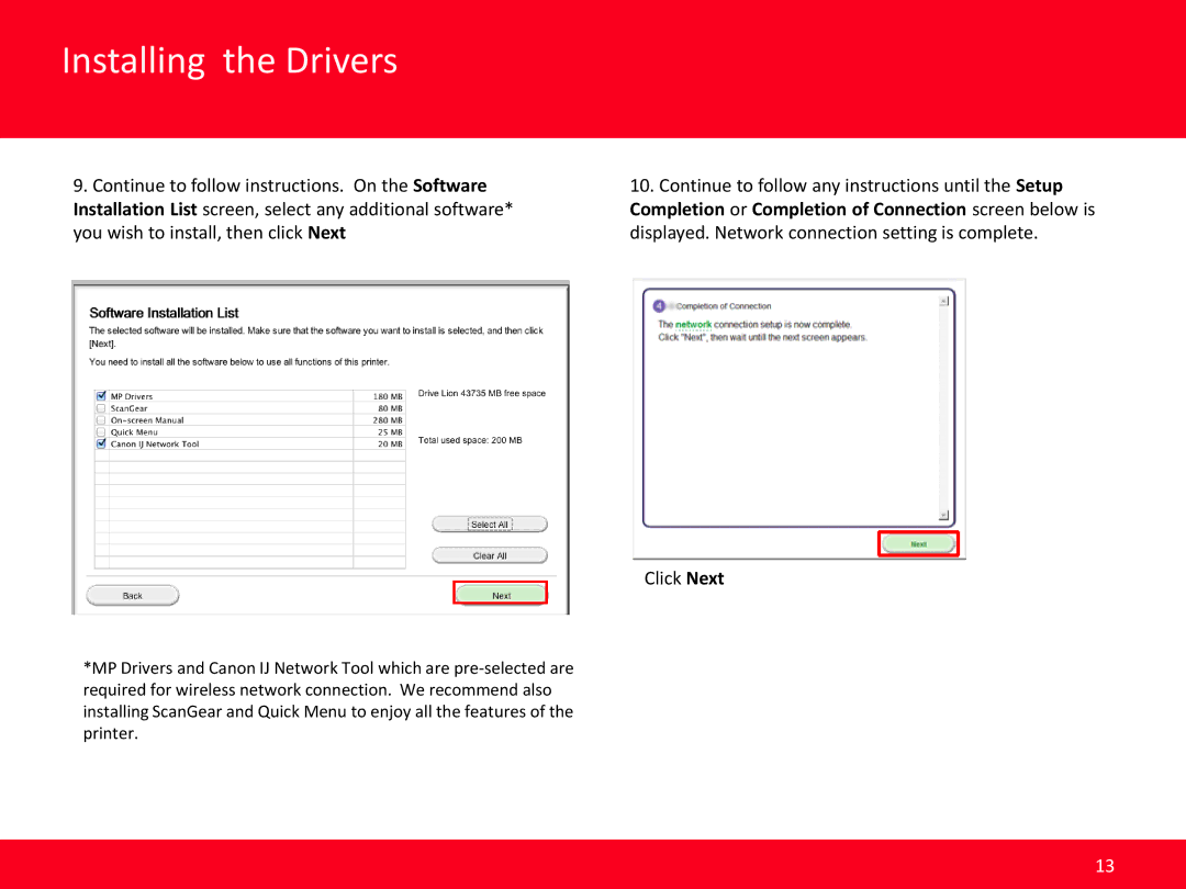 Canon Mg3220 manual Installing the Drivers 