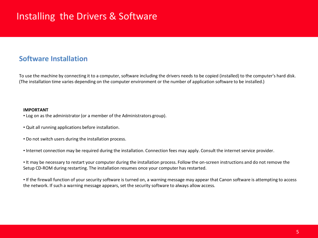 Canon Mg3220 manual Installing the Drivers & Software, Software Installation 