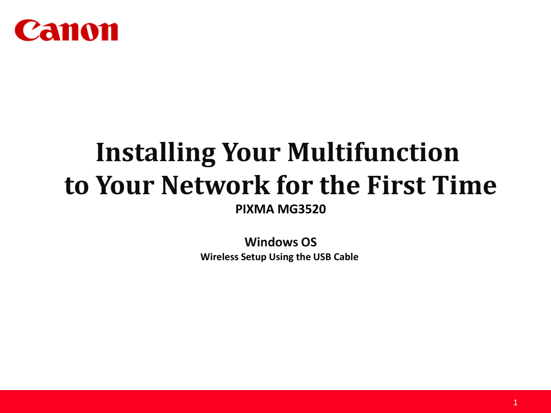 Canon manual Installing Your Multifunction to Your Network for the First Time, PIXMA MG3520, Windows OS 