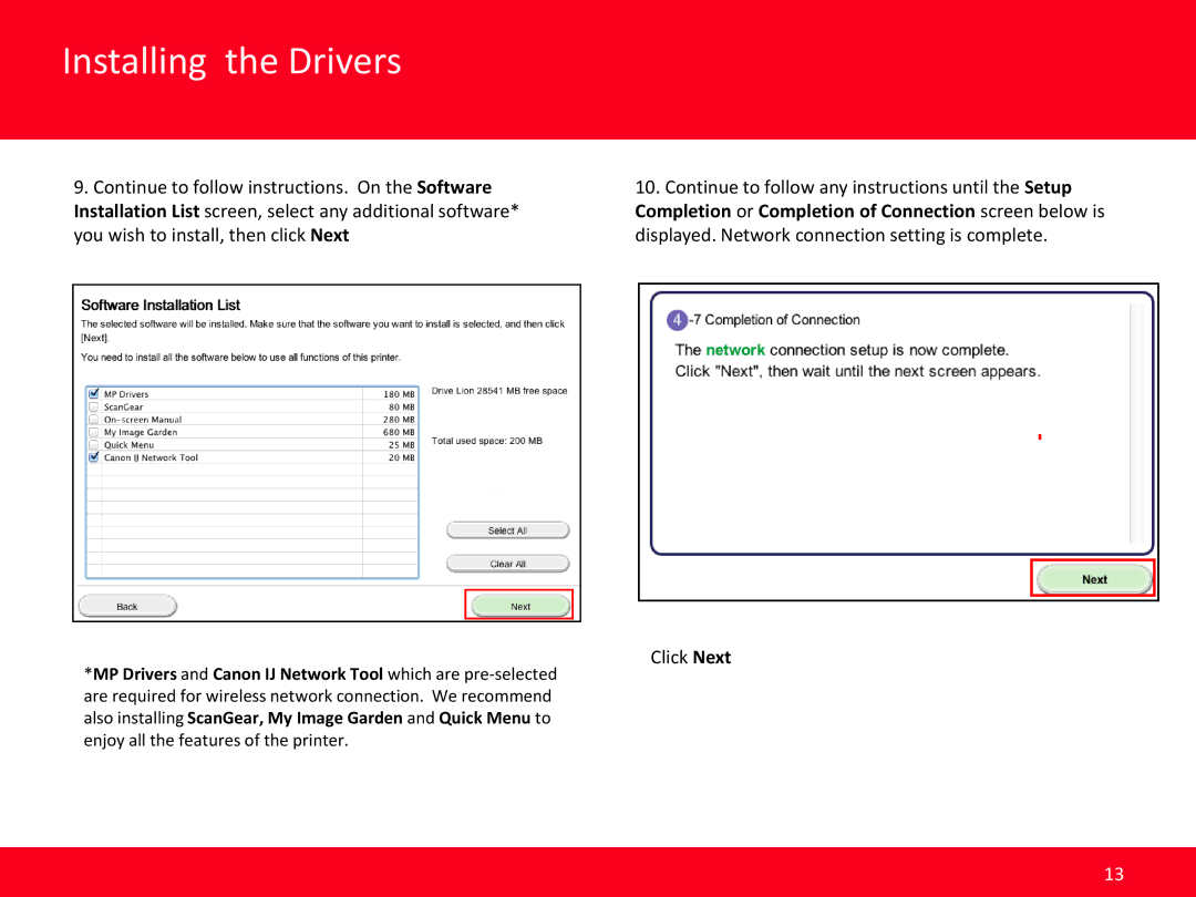 Canon MG4220 manual Installing the Drivers 