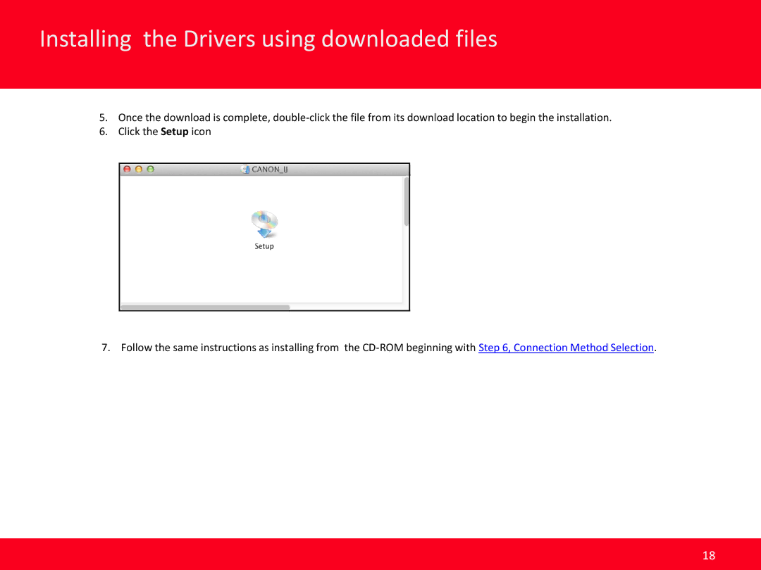 Canon MG4220 manual Installing the Drivers using downloaded files 