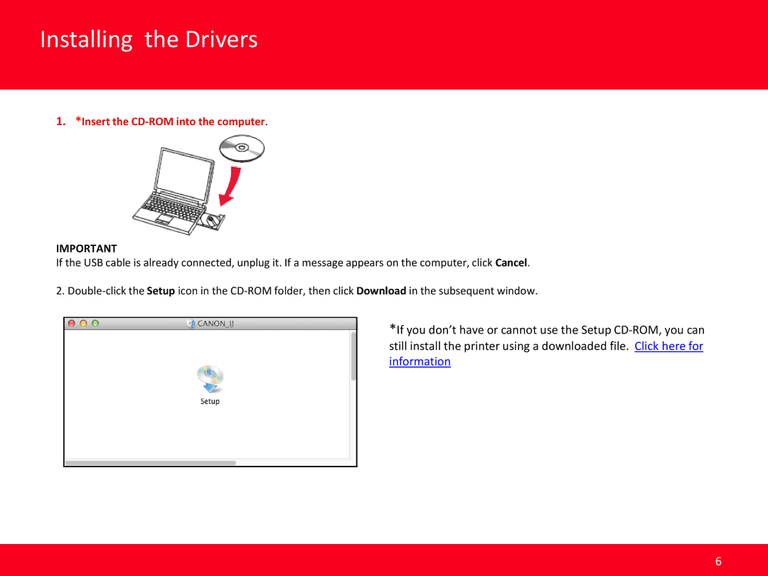 Canon MG4220 manual Installing the Drivers, Insert the CD-ROM into the computer 