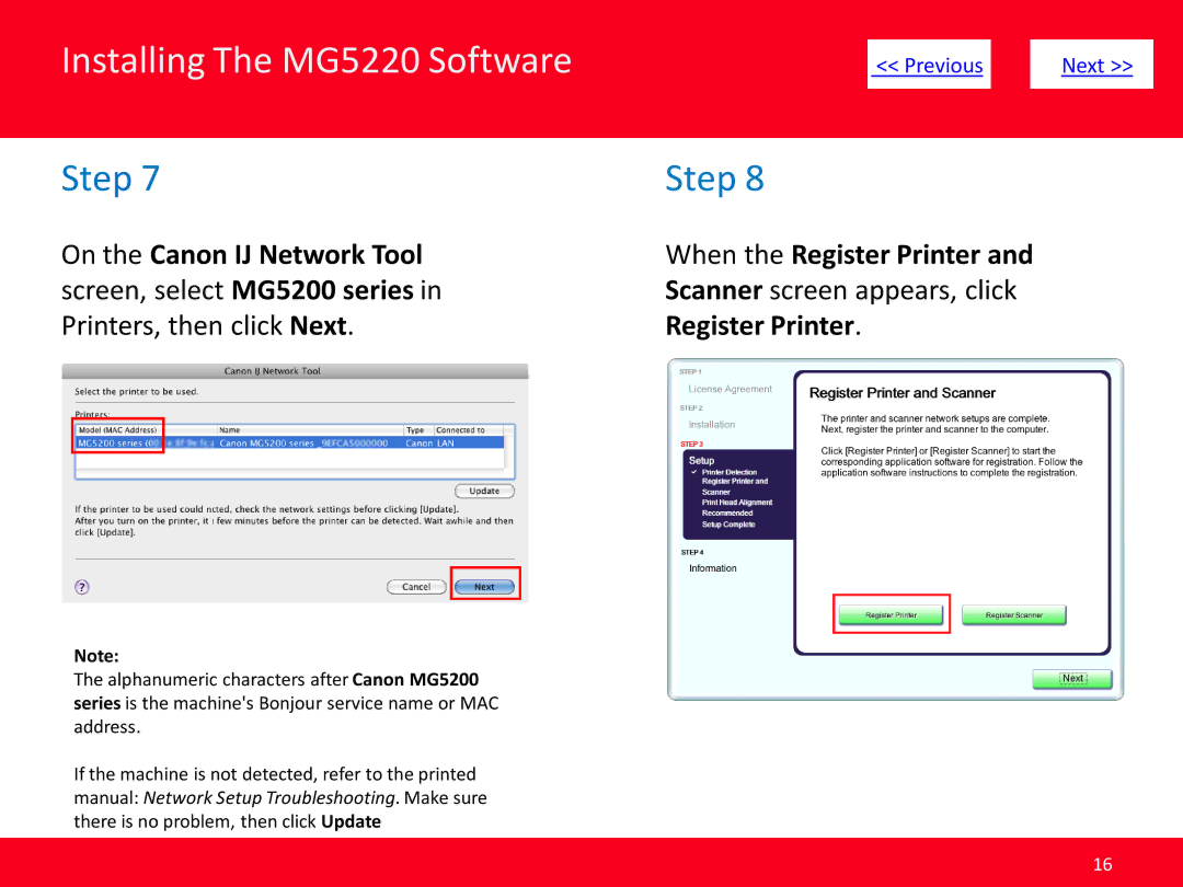 Canon MG5220 manual On the Canon IJ Network Tool 