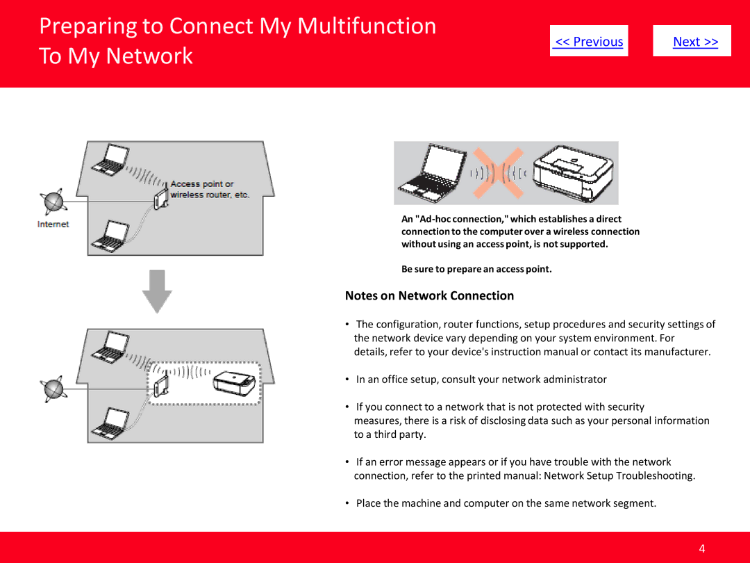 Canon MG5220 manual Place the machine and computer on the same network segment 