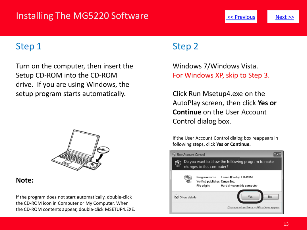 Canon manual Installing The MG5220 Software 