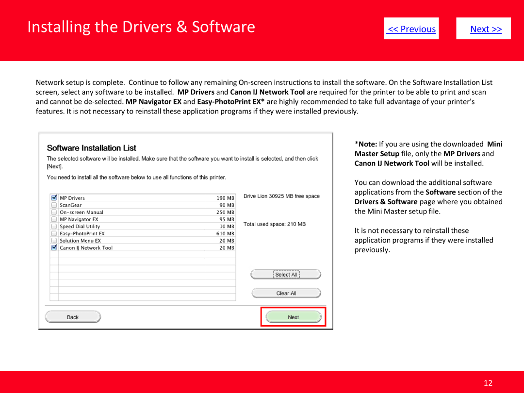 Canon MG5320 manual Installing the Drivers & Software 