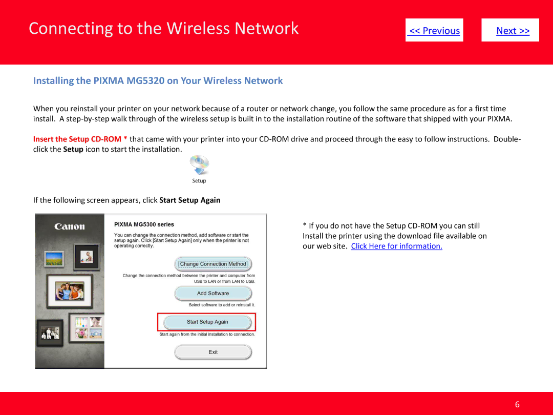 Canon MG5320 manual Connecting to the Wireless Network 