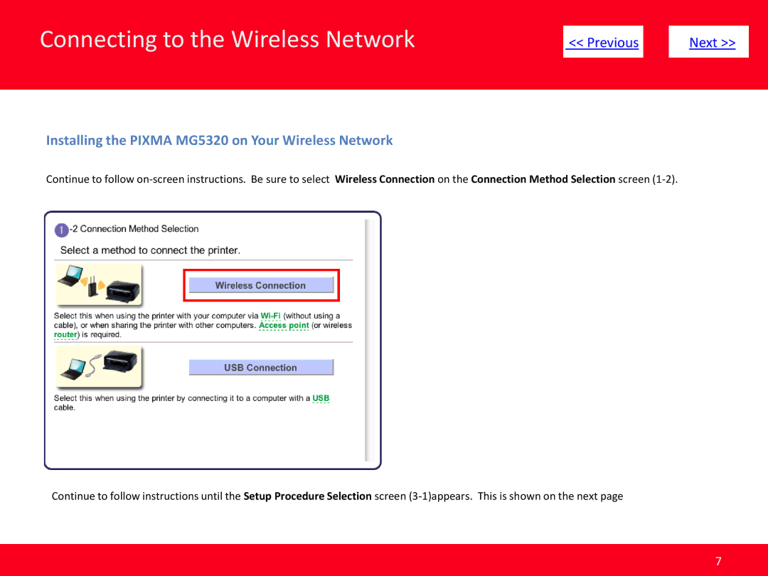 Canon MG5320 manual Connecting to the Wireless Network 