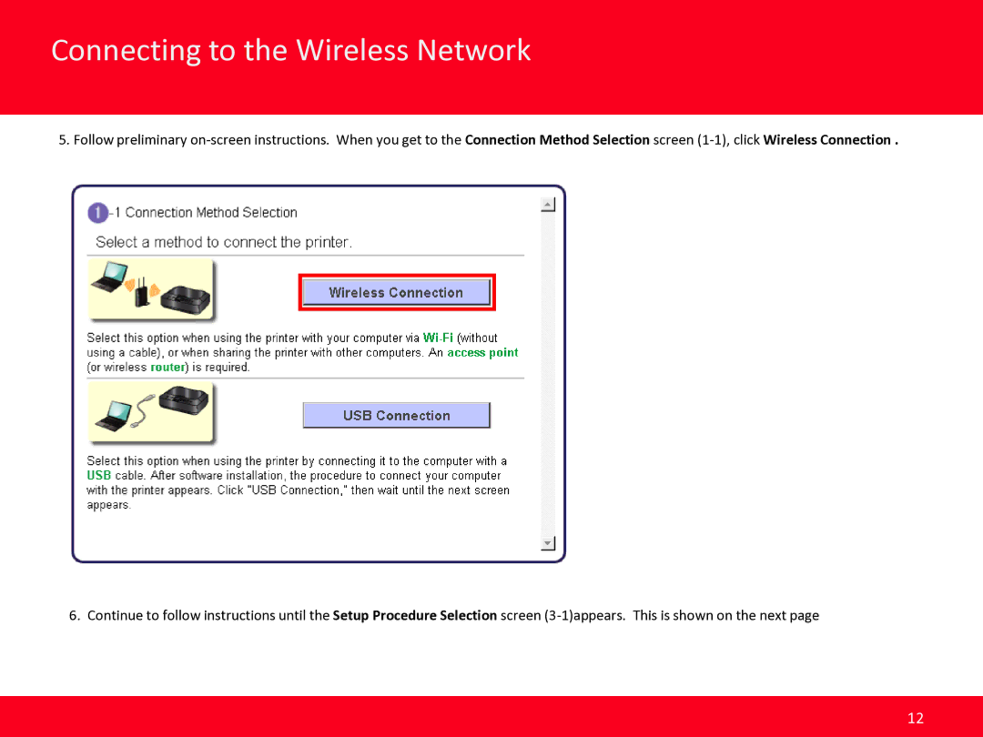 Canon MG5420 manual Connecting to the Wireless Network 