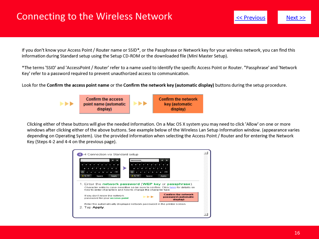 Canon MG5420 manual Connecting to the Wireless Network 