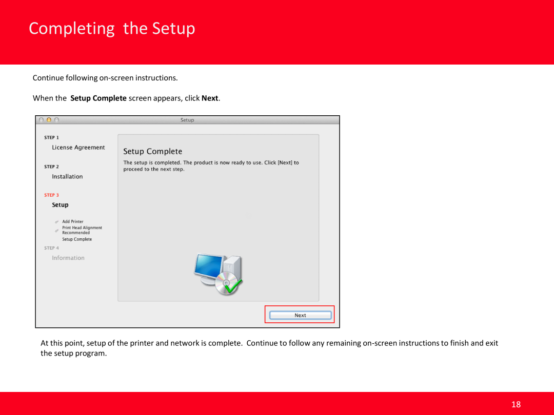 Canon MG5520 manual Completing the Setup, Continue following on-screen instructions 
