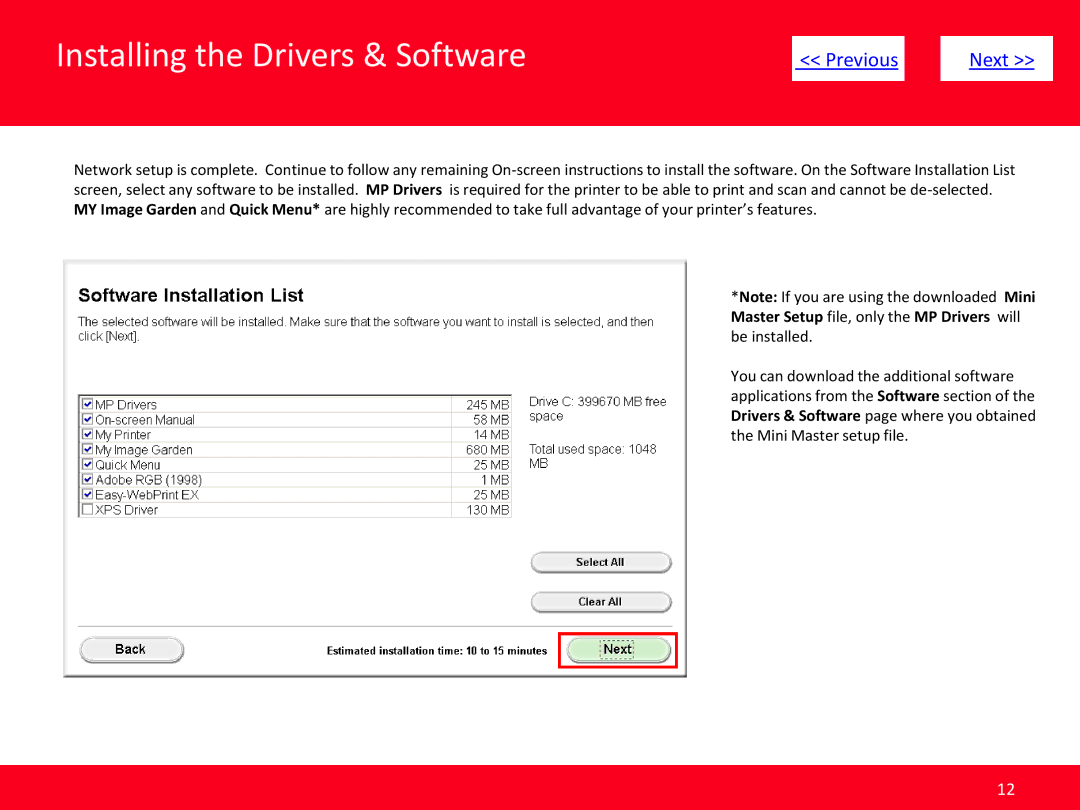 Canon MG6320 (white) manual Installing the Drivers & Software 