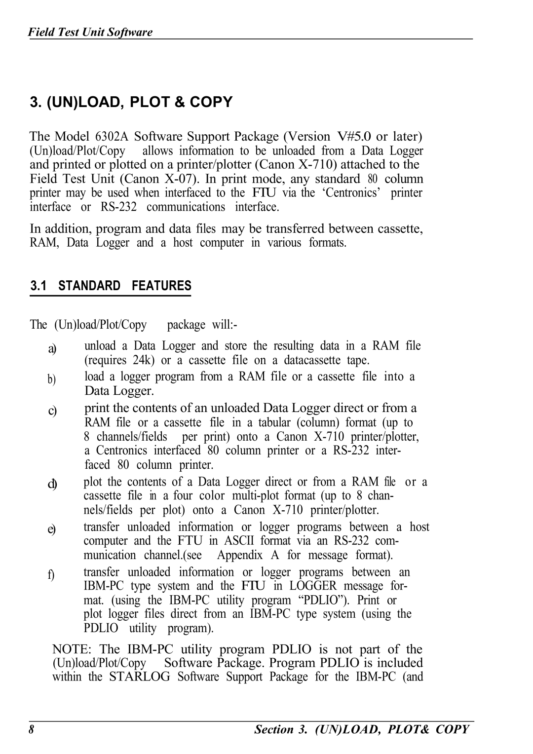 Canon Model 6401 B manual Standard Features 