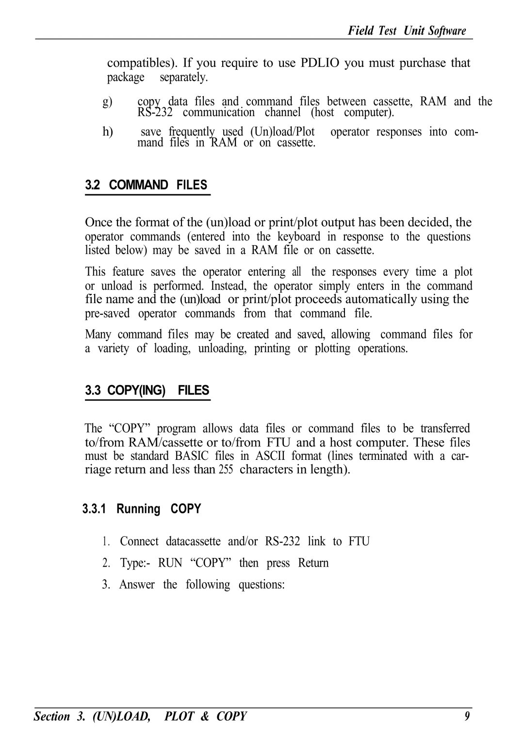 Canon Model 6401 B manual Command Files, Copying Files, Running Copy 