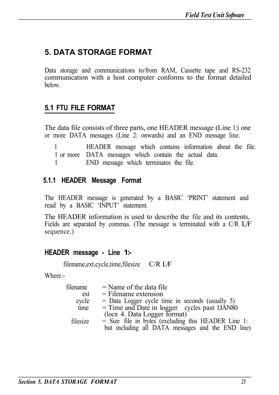 Canon Model 6401 B manual Header Message Format, Header message Line, L/F 