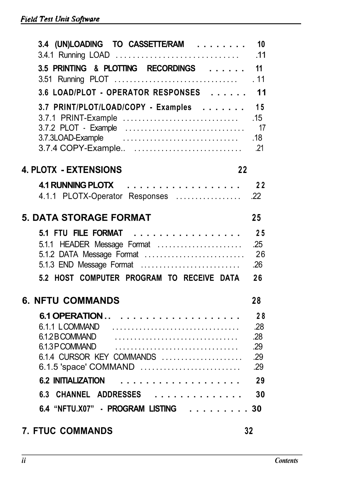 Canon Model 6401 B manual To CASSETTE/RAM, Recordings, LOAD/PLOT Operator Responses, Running Plotx, FTU File Format 