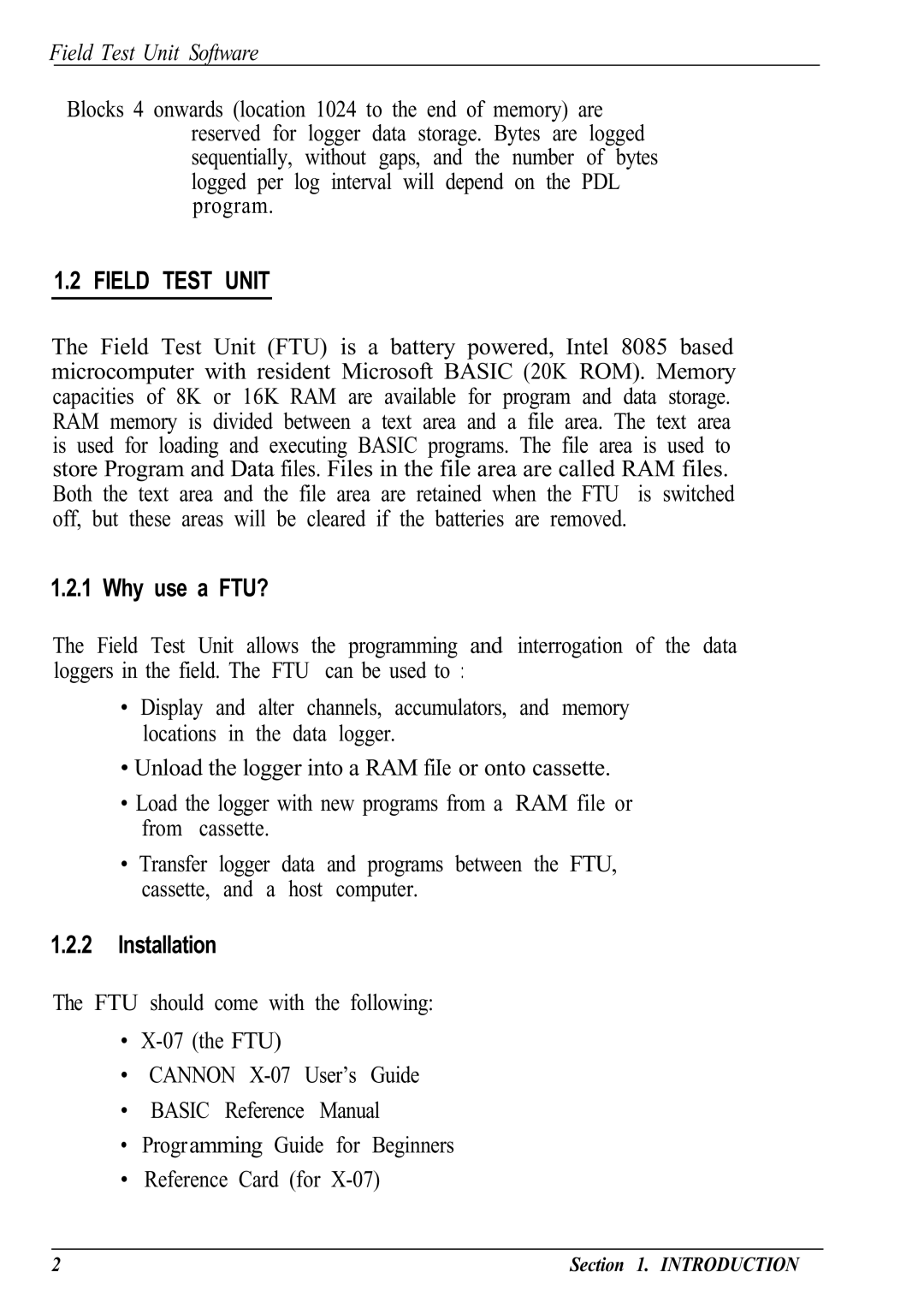 Canon Model 6401 B manual Why use a FTU?, Installation 