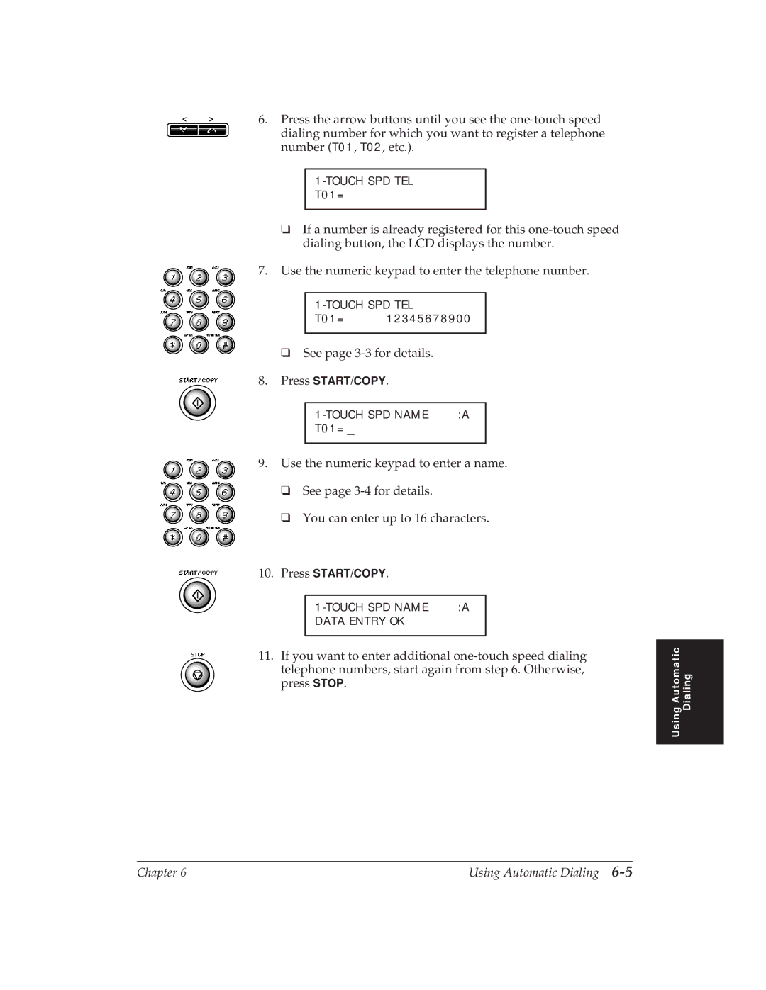 Canon MP 1000 manual Dialing number for which you want to register a telephone 