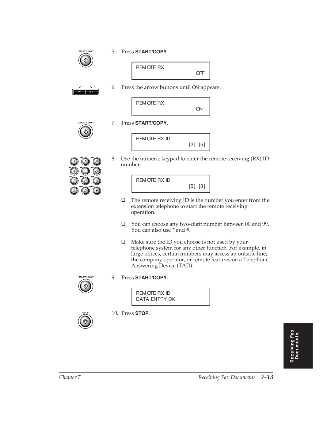 Canon MP 1000 manual Remote RX OFF 