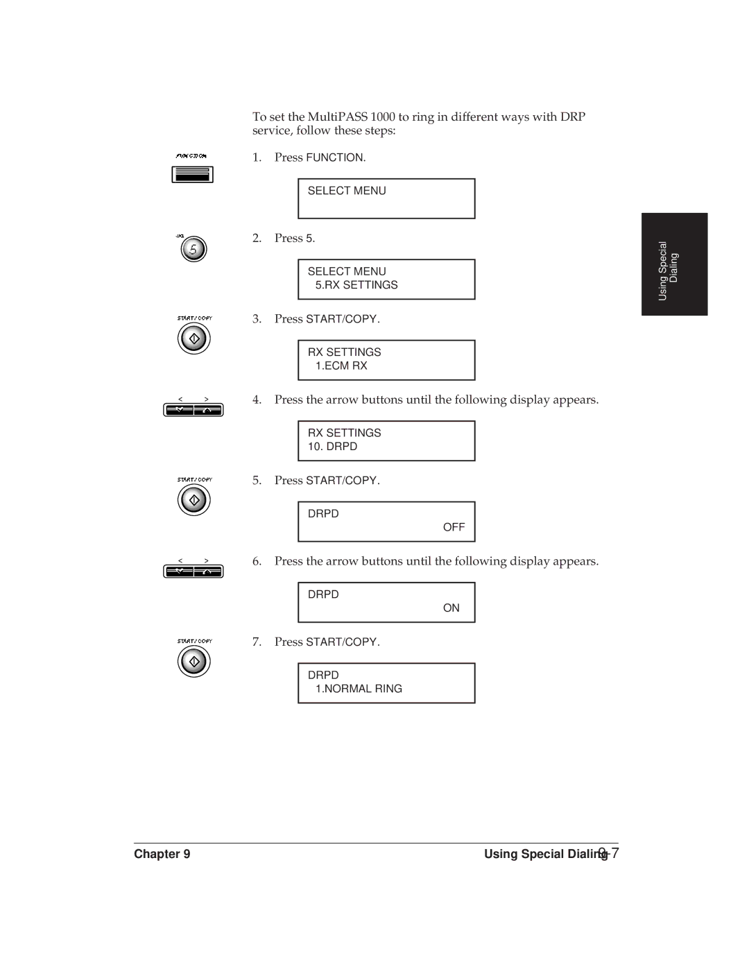 Canon MP 1000 manual RX Settings 10. Drpd 