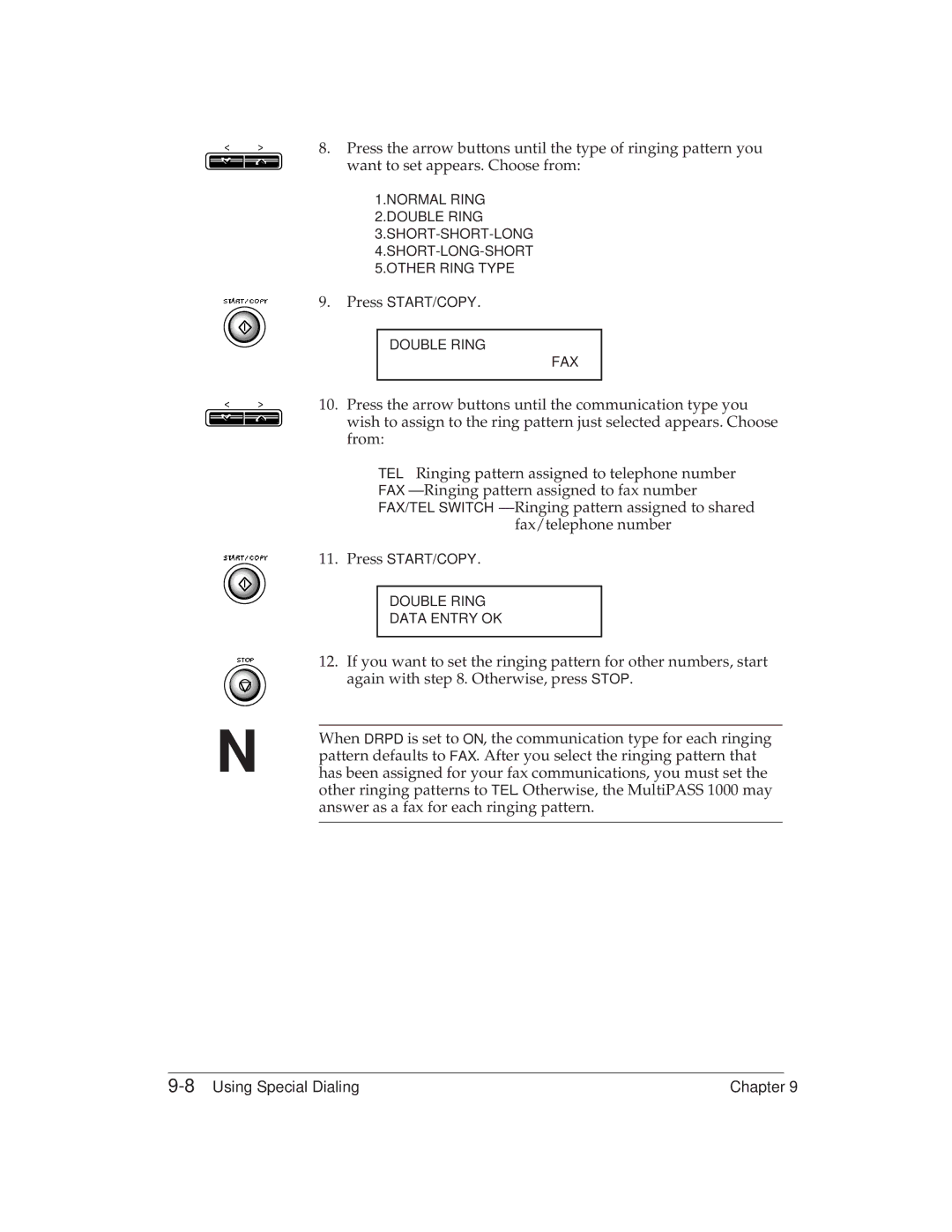 Canon MP 1000 manual 8Using Special Dialing 