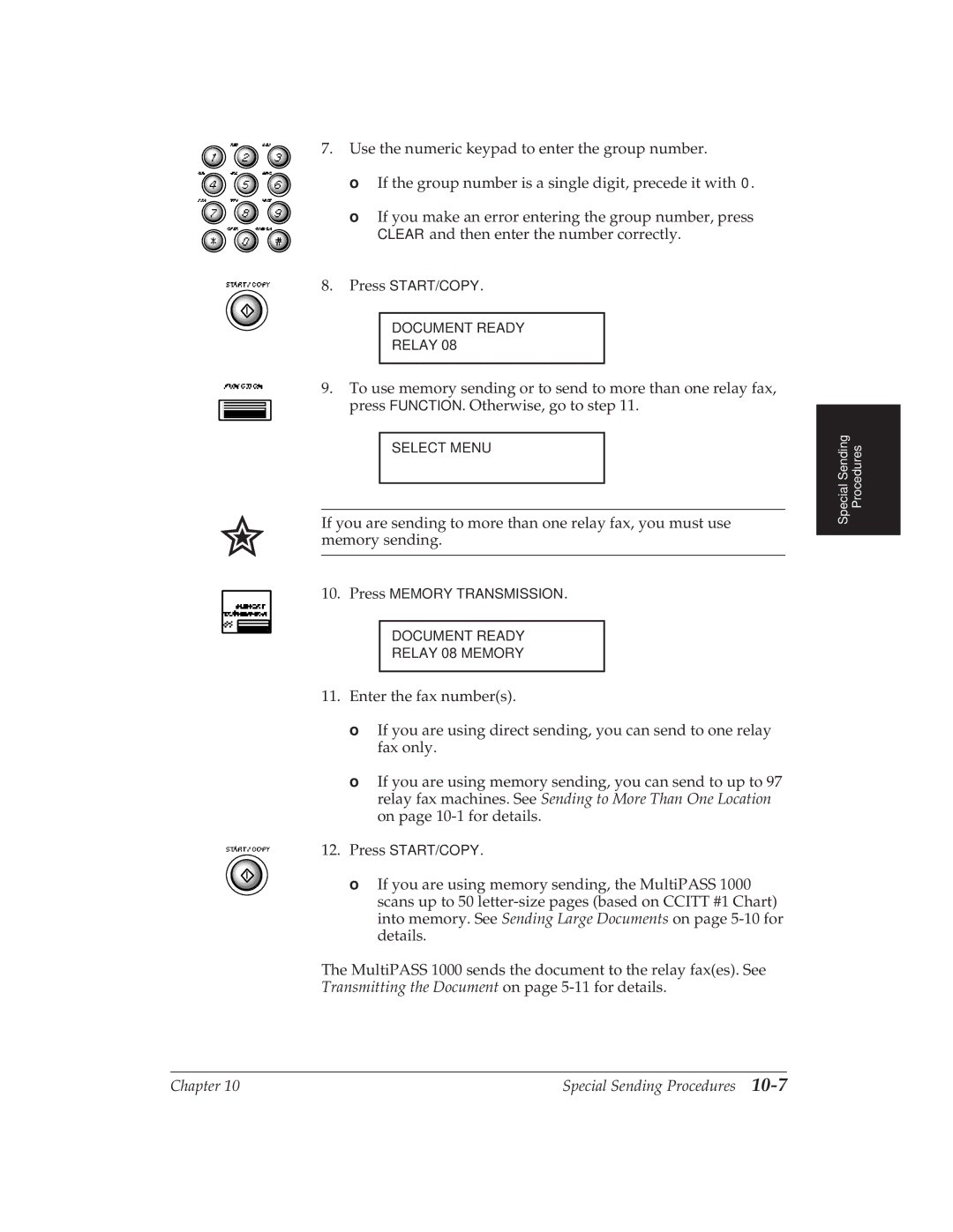 Canon MP 1000 manual Document Ready Relay 