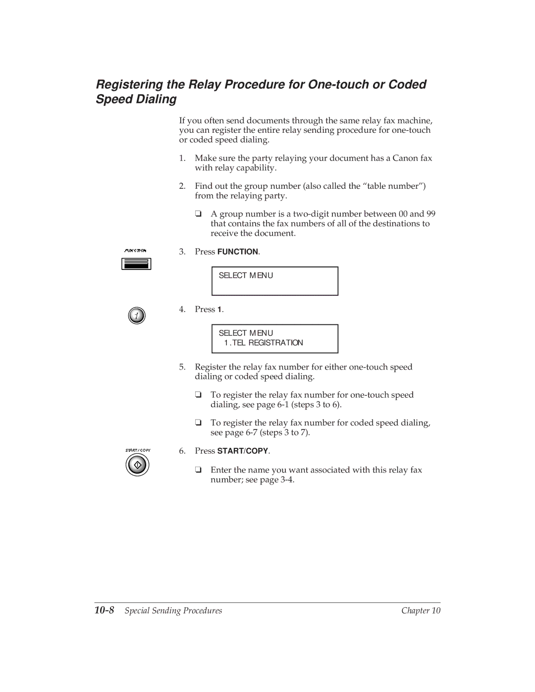 Canon MP 1000 manual 10-8Special Sending Procedures 