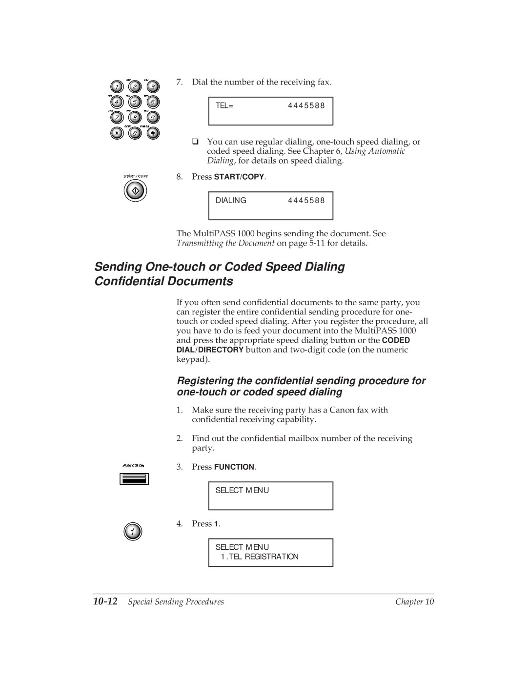 Canon MP 1000 manual 10-12Special Sending Procedures 