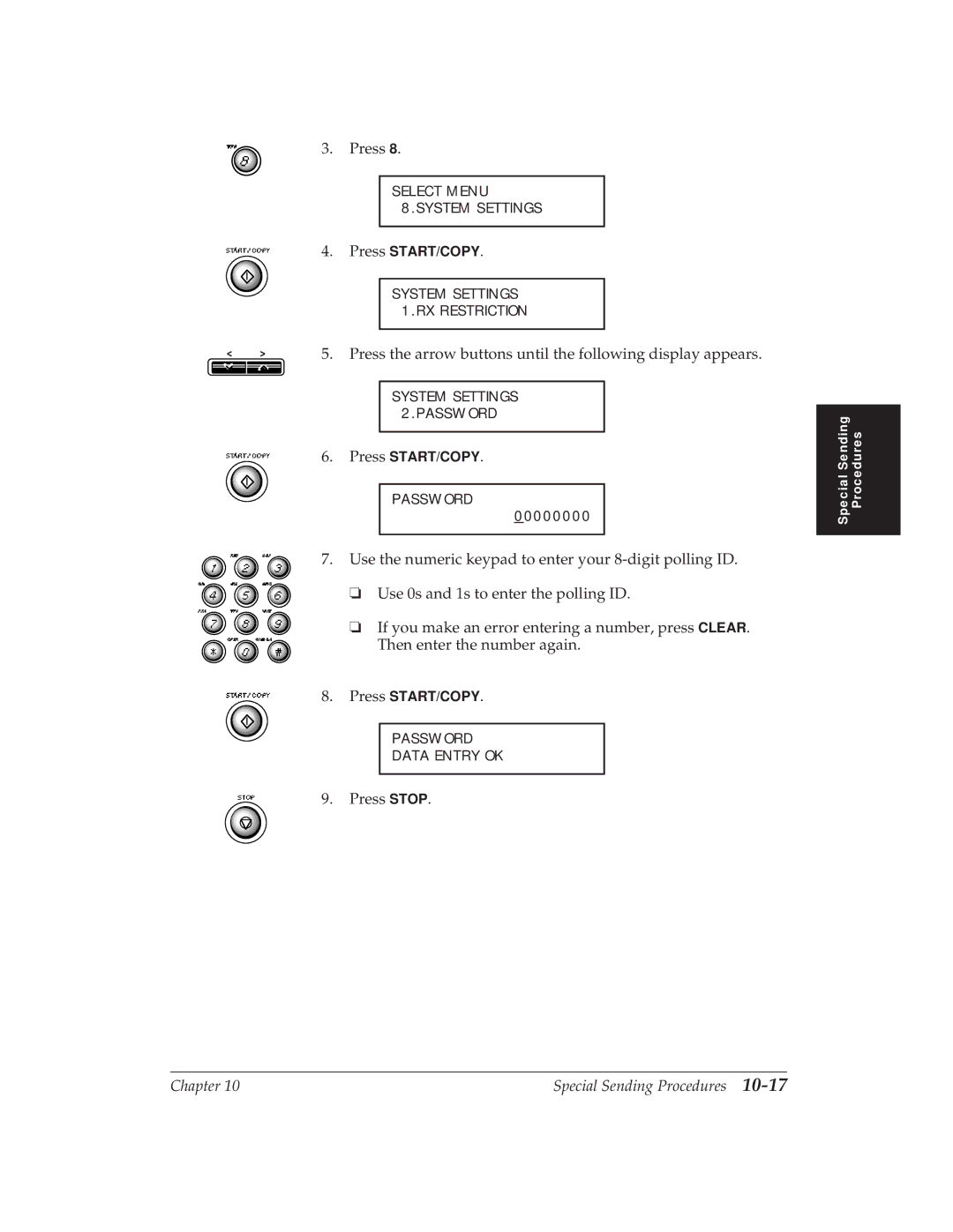 Canon MP 1000 manual System Settings 2.PASSWORD 