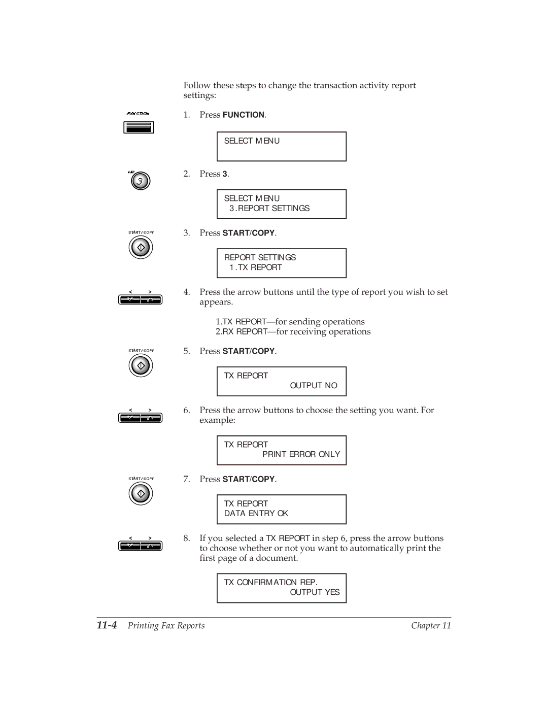 Canon MP 1000 manual 11-4Printing Fax Reports 