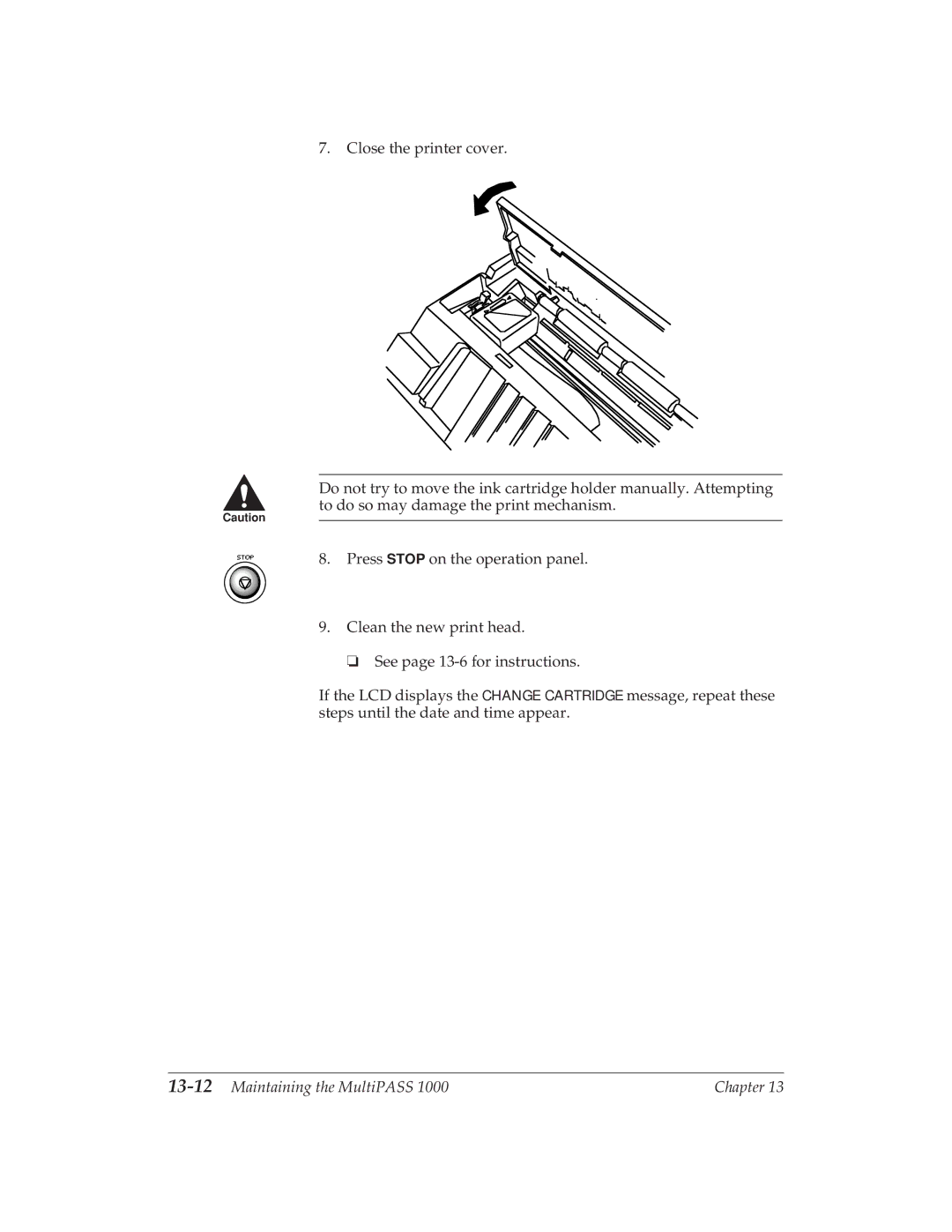 Canon MP 1000 manual 13-12Maintaining the MultiPASS 