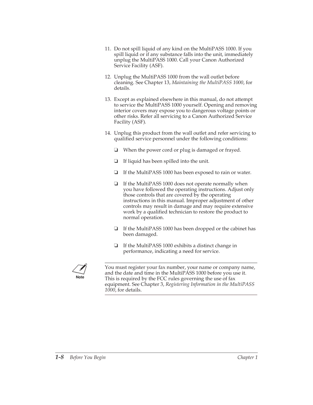 Canon MP 1000 manual 8Before You Begin 