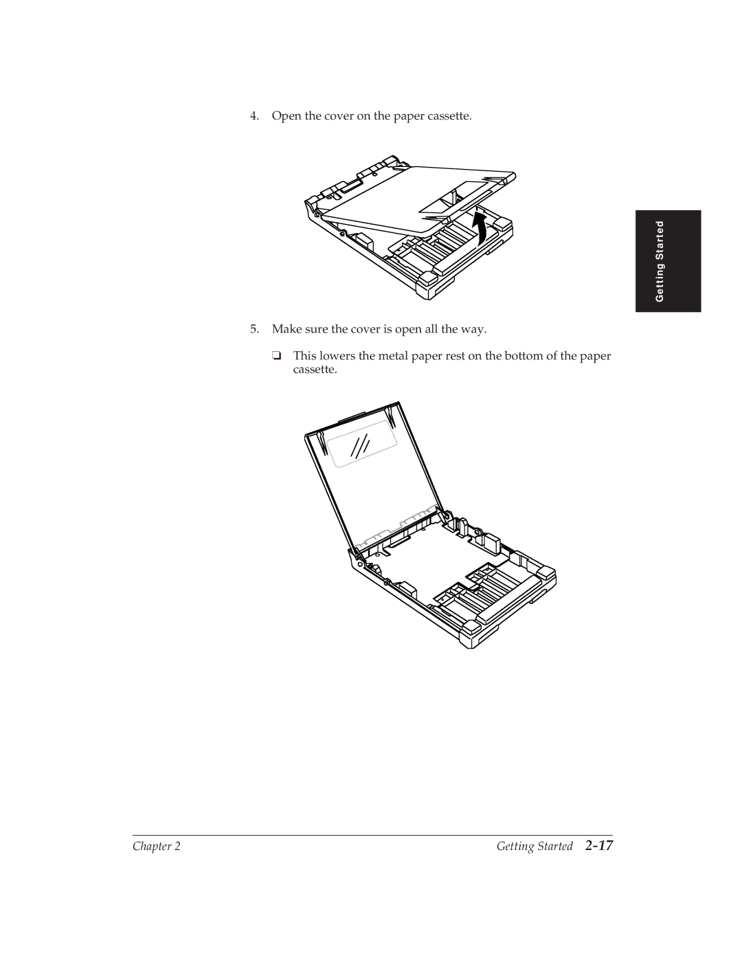 Canon MP 1000 manual Open the cover on the paper cassette 