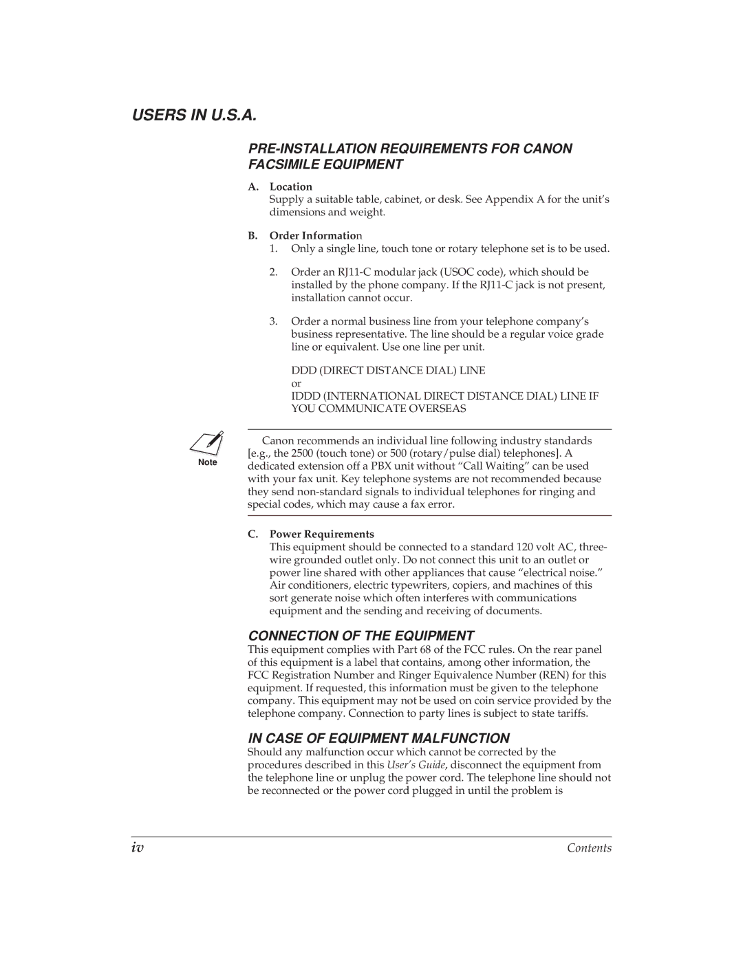 Canon MP 1000 manual Users in U.S.A 