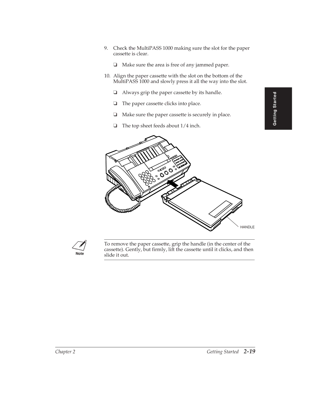 Canon MP 1000 manual Handle 