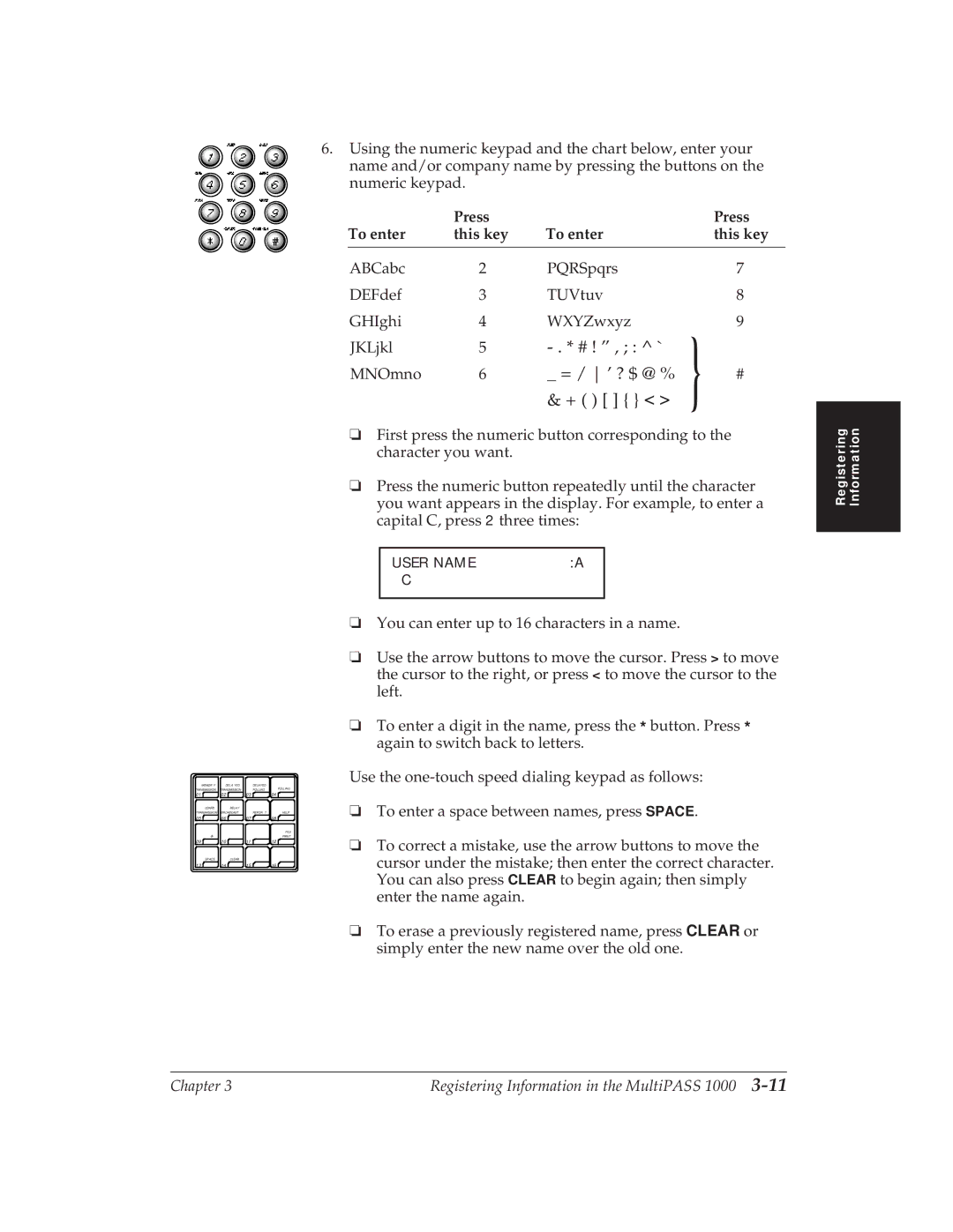 Canon MP 1000 manual Press To enter This key 