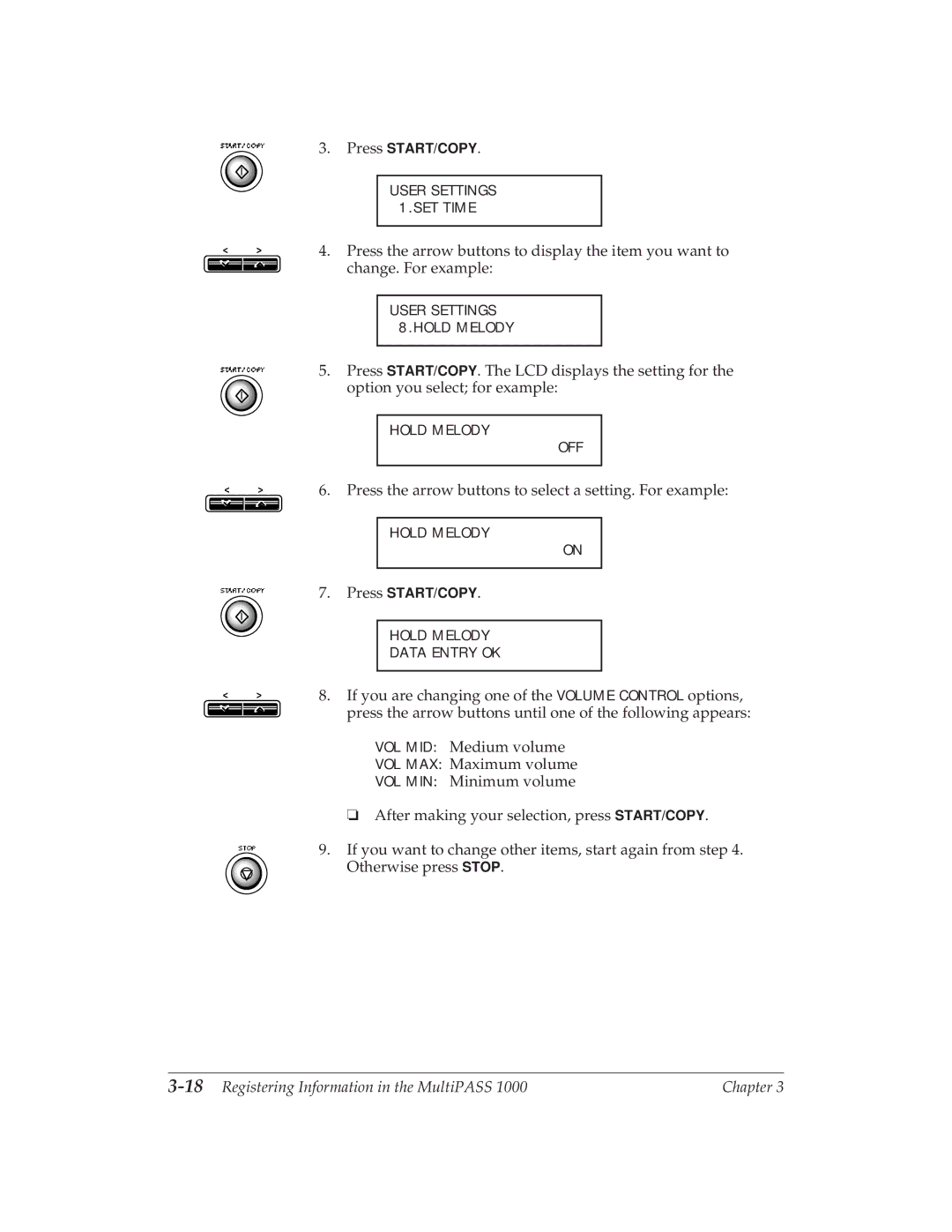 Canon MP 1000 manual 18Registering Information in the MultiPASS 