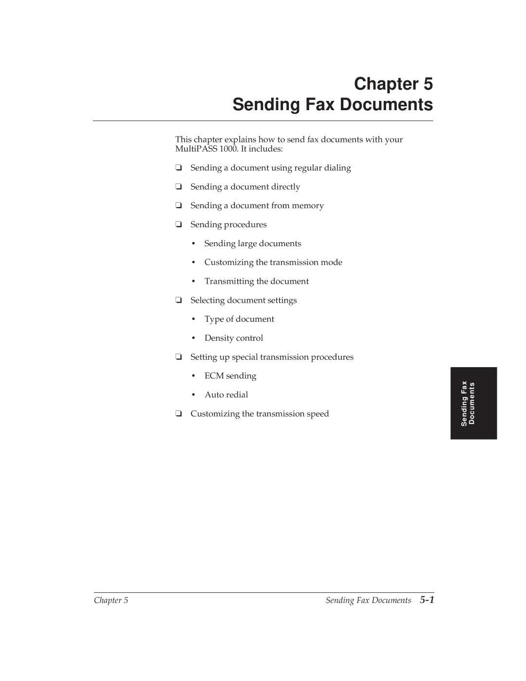 Canon MP 1000 manual Sending Fax Documents 