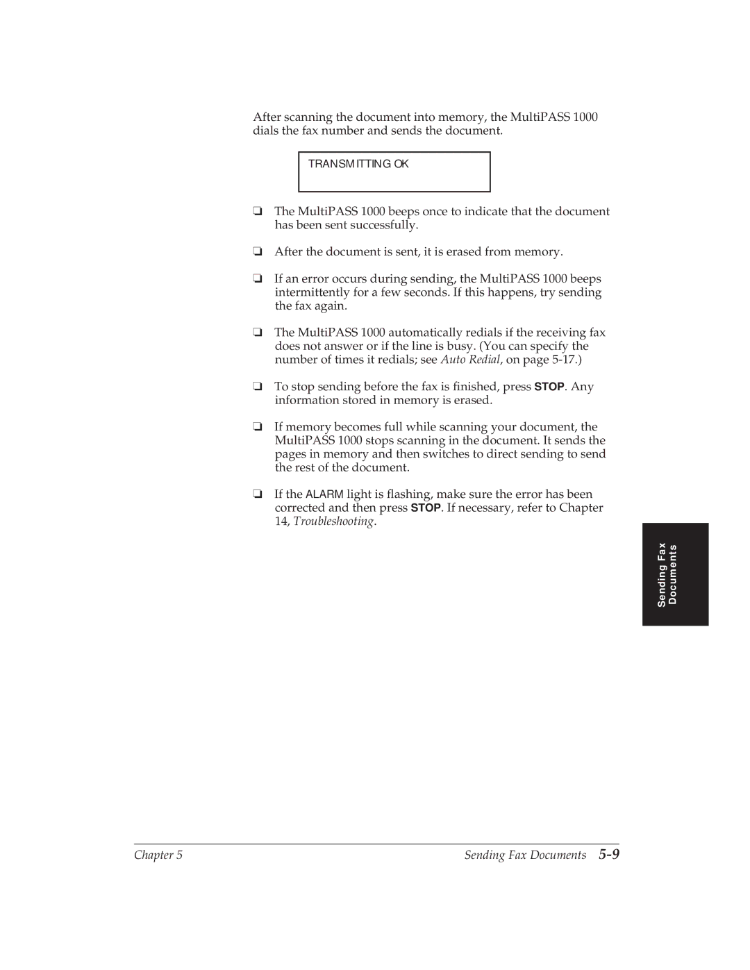 Canon MP 1000 manual Sending Fax 