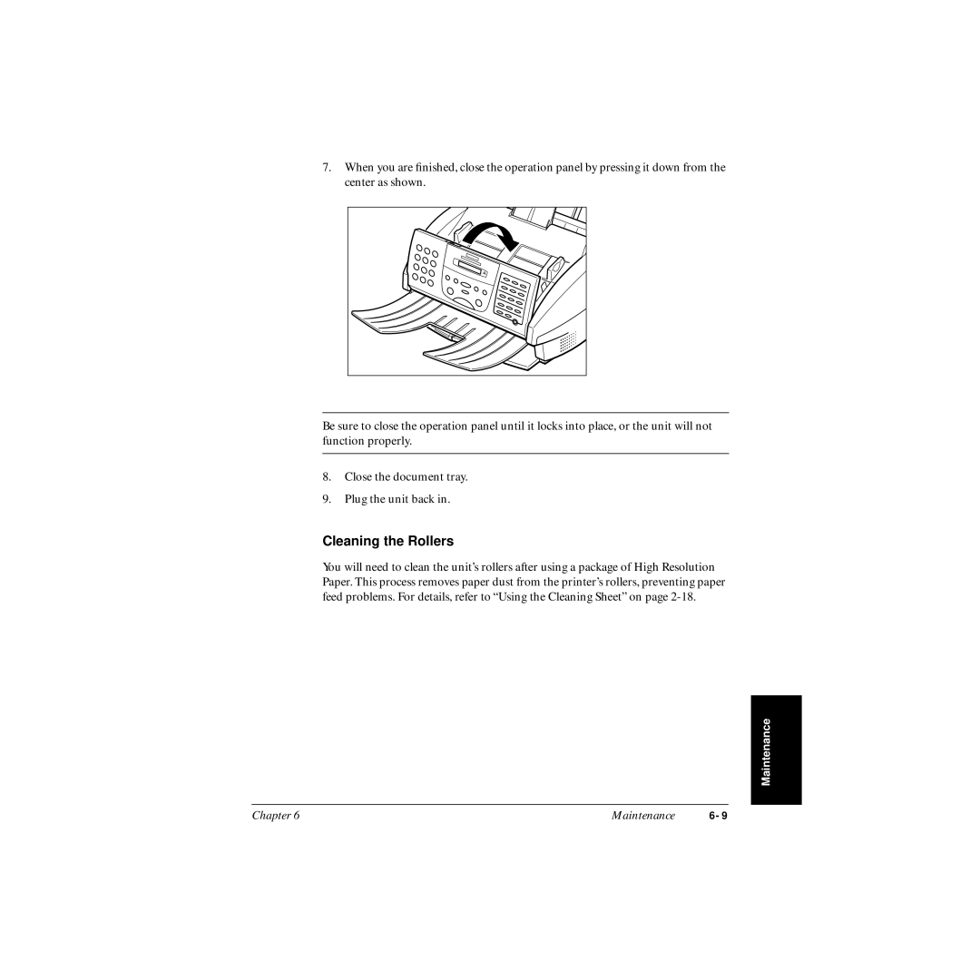 Canon MP-C545 user manual Cleaning the Rollers 