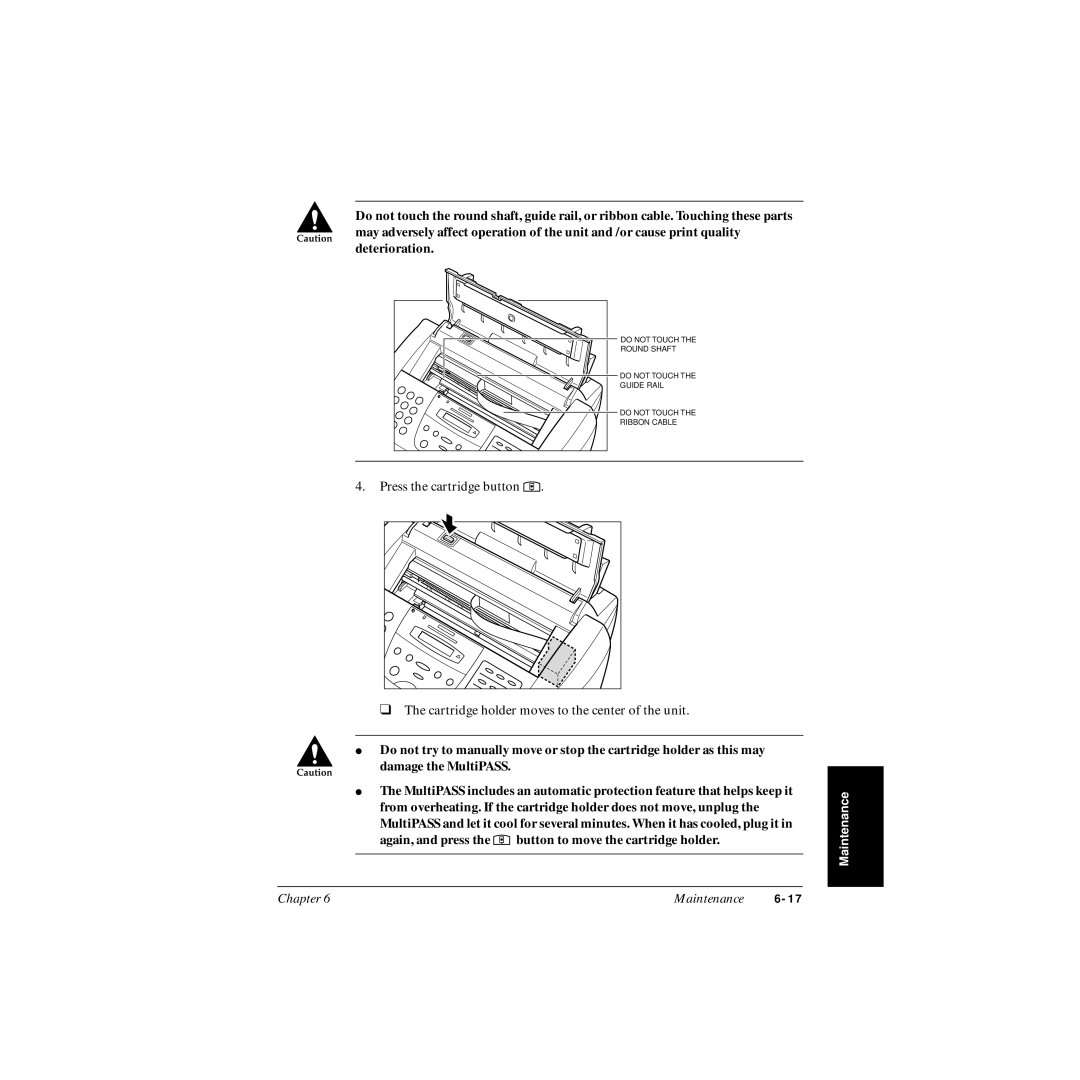 Canon MP-C545 user manual Again, and press the button to move the cartridge holder 