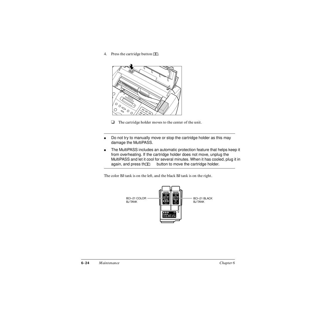 Canon MP-C545 user manual BCI-21 Color BJ Tank 