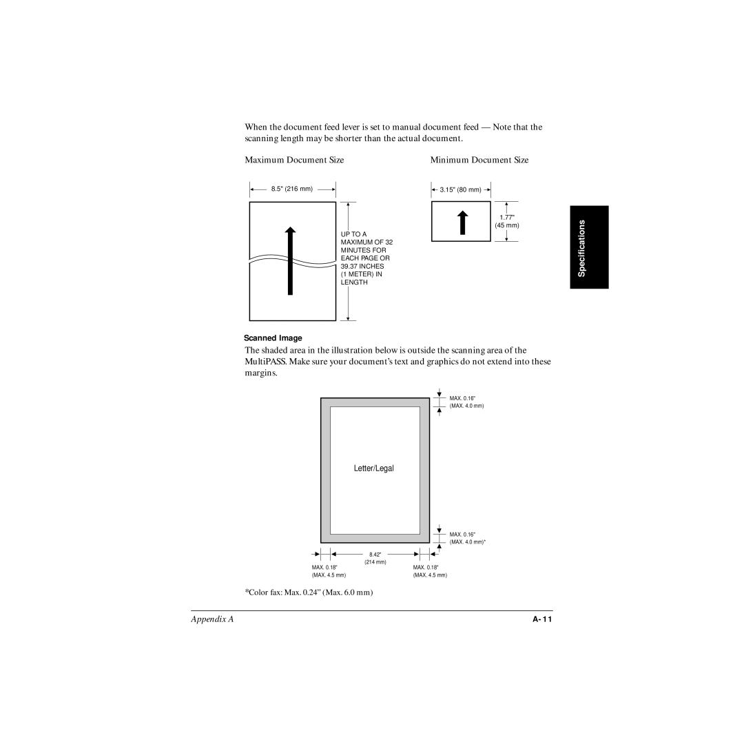 Canon MP-C545 user manual Scanned Image 