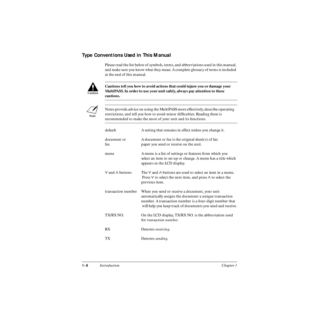 Canon MP-C545 user manual Type Conventions Used in This Manual 